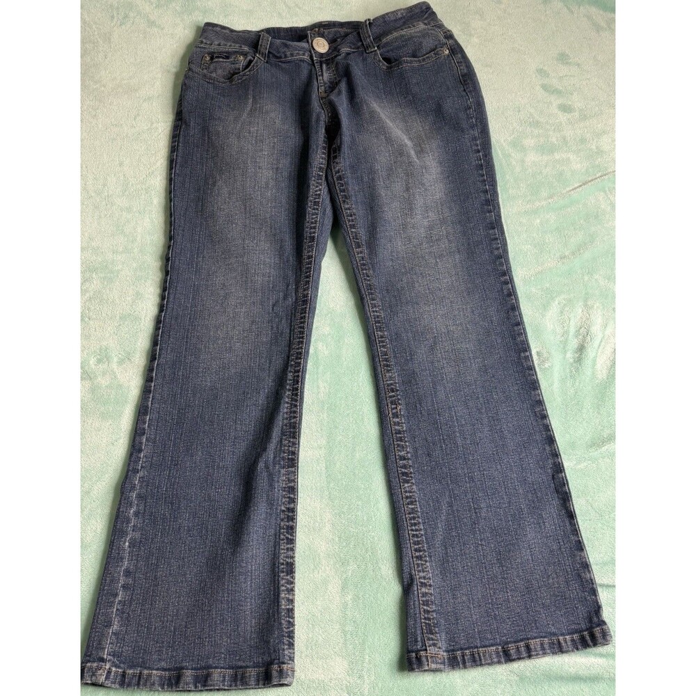 Flavour By Bubblegum Straight Leg Jeans Womens Med Wash Mid Rise Sz 16